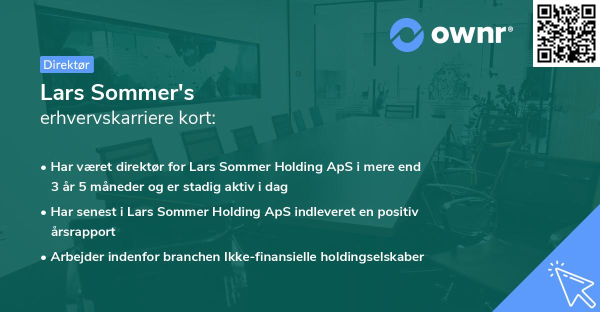 Lars Sommer's erhvervskarriere kort
