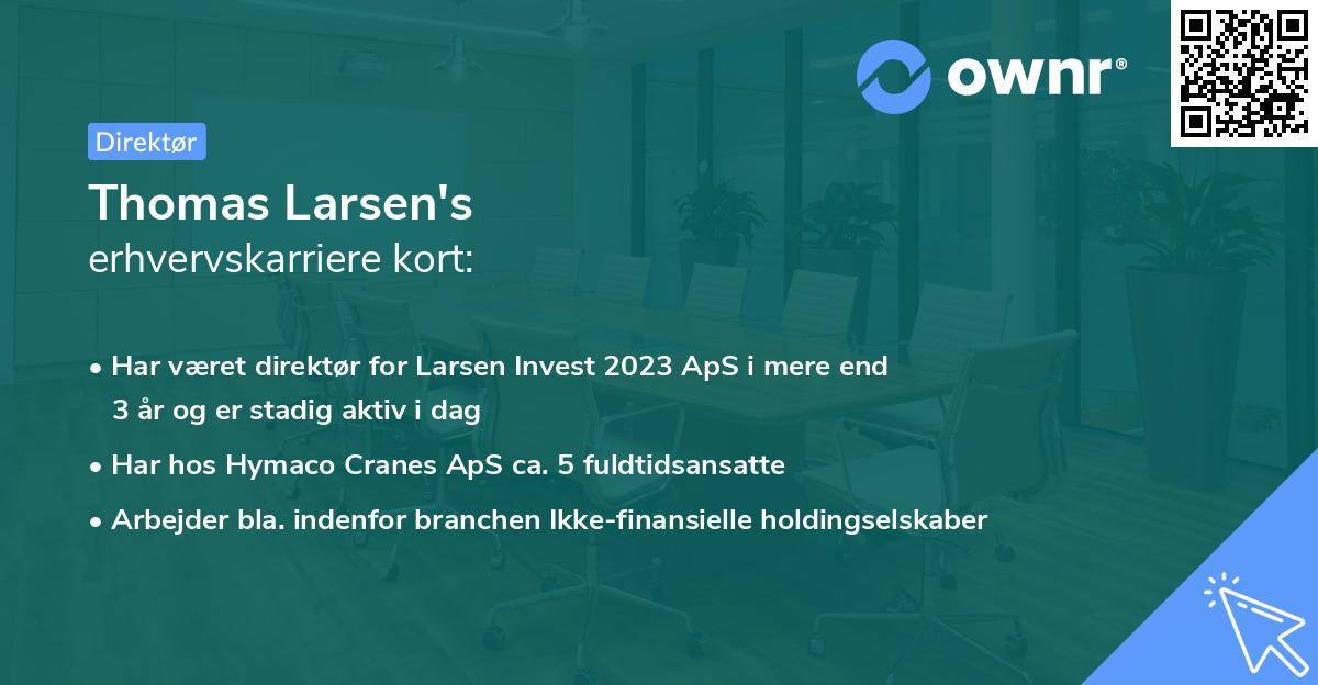 Thomas Larsen's erhvervskarriere kort