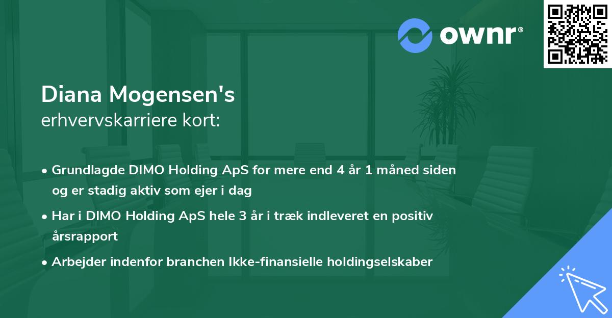 Diana Mogensen's erhvervskarriere kort
