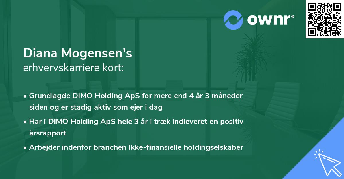 Diana Mogensen's erhvervskarriere kort