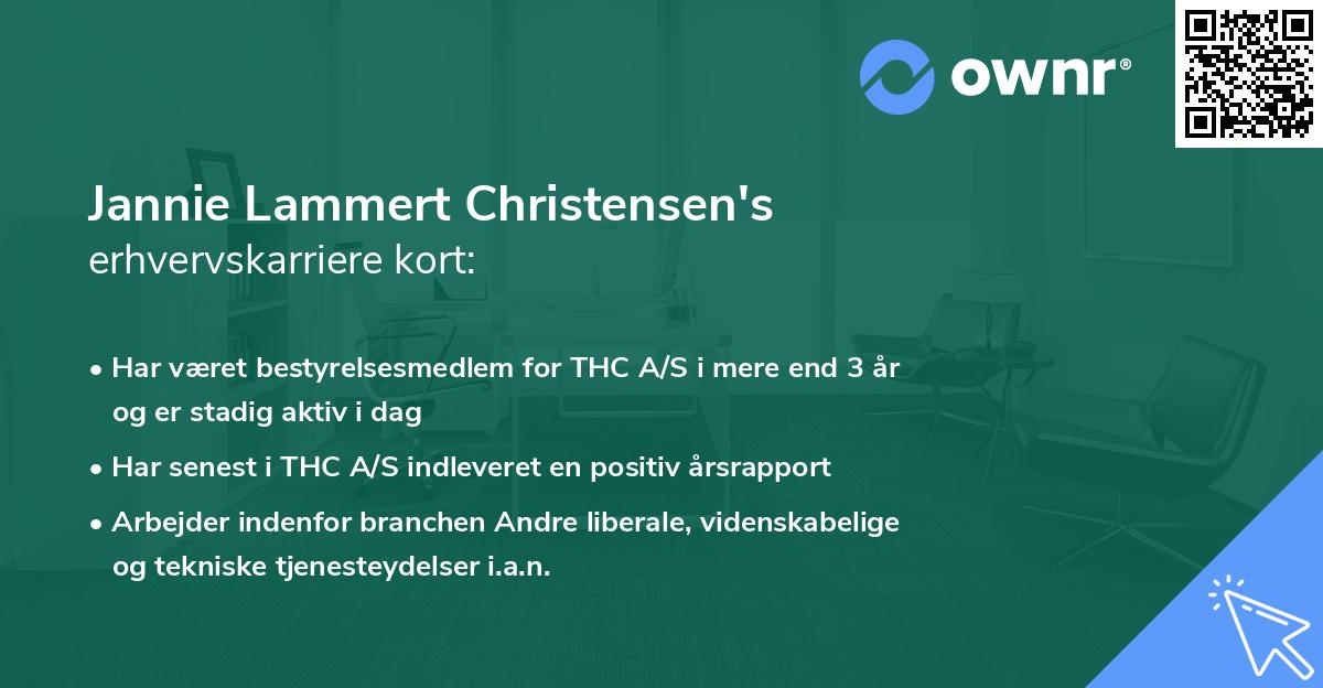 Jannie Lammert Christensen's erhvervskarriere kort