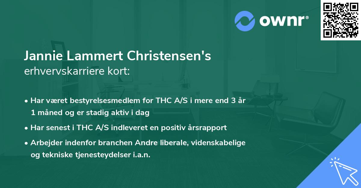 Jannie Lammert Christensen's erhvervskarriere kort