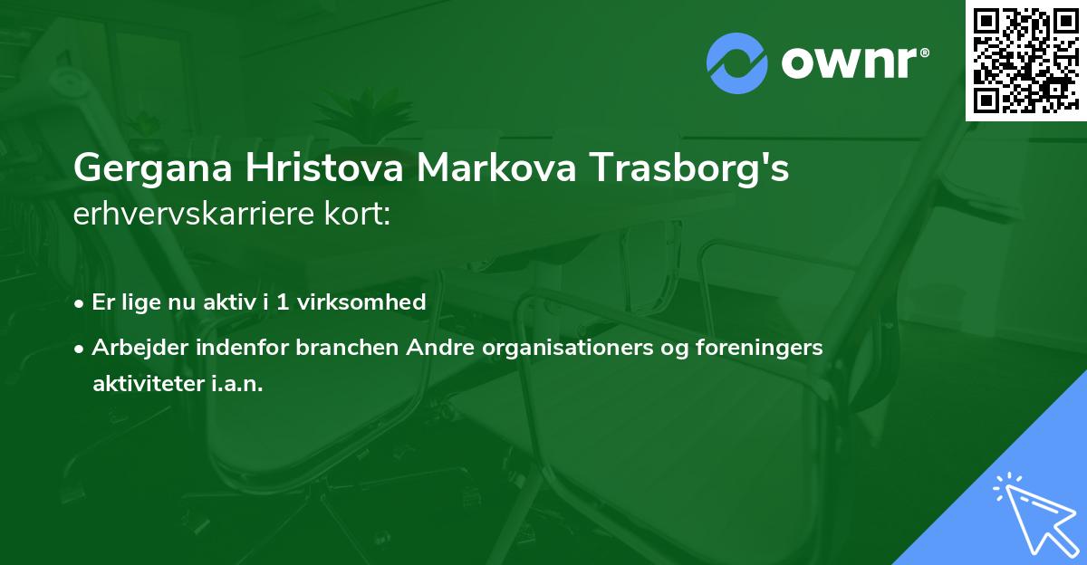 Gergana Hristova Markova Trasborg's erhvervskarriere kort