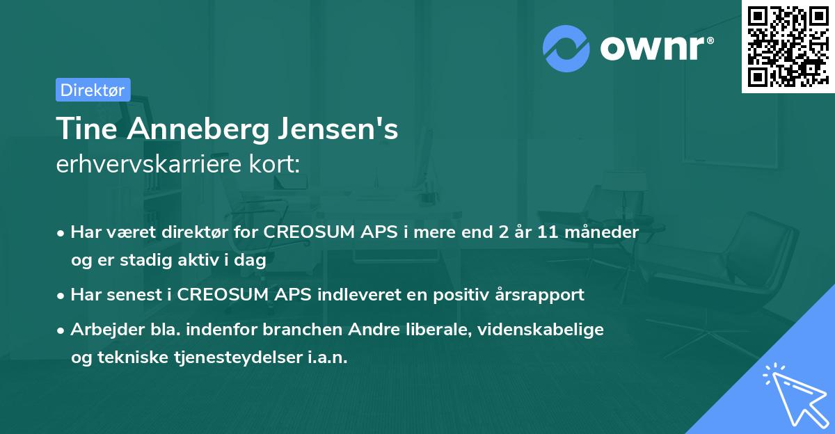 Tine Anneberg Jensen's erhvervskarriere kort