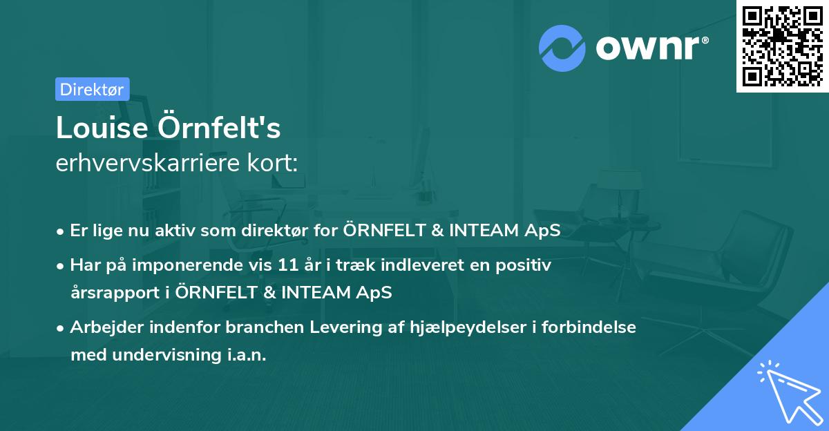 Louise Örnfelt's erhvervskarriere kort