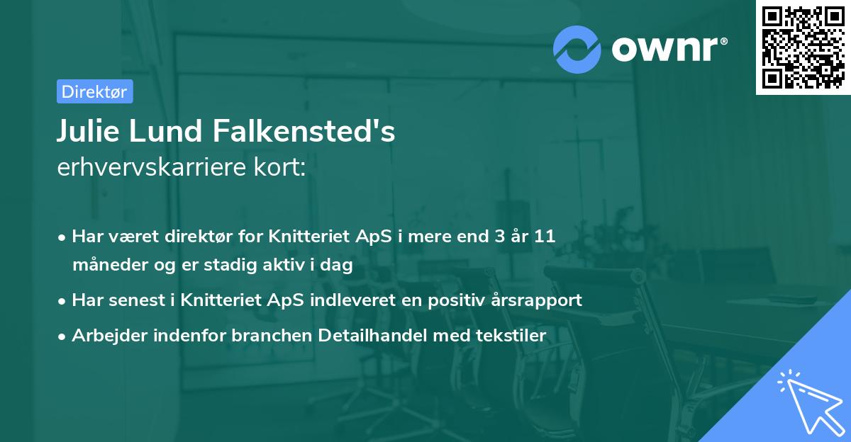 Julie Lund Falkensted's erhvervskarriere kort