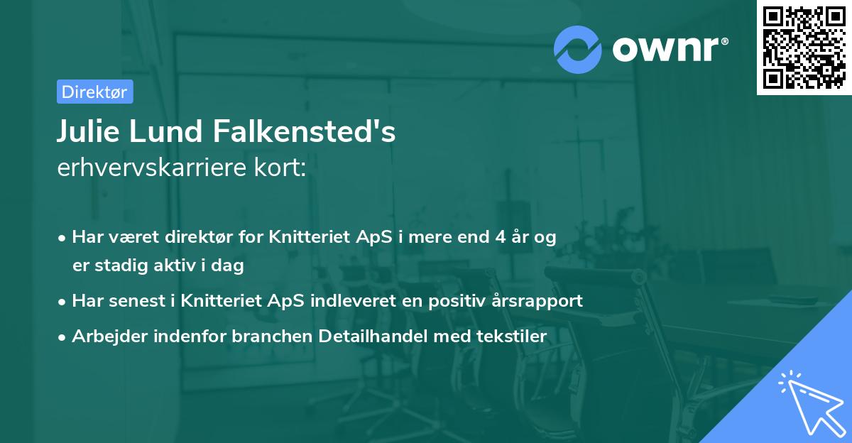 Julie Lund Falkensted's erhvervskarriere kort
