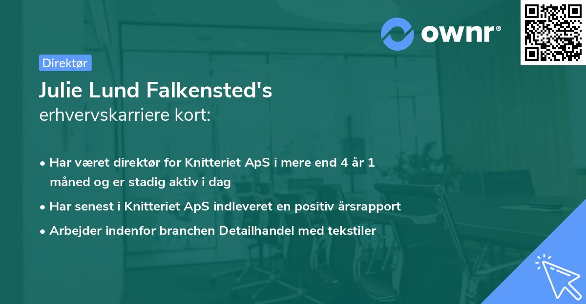 Julie Lund Falkensted's erhvervskarriere kort