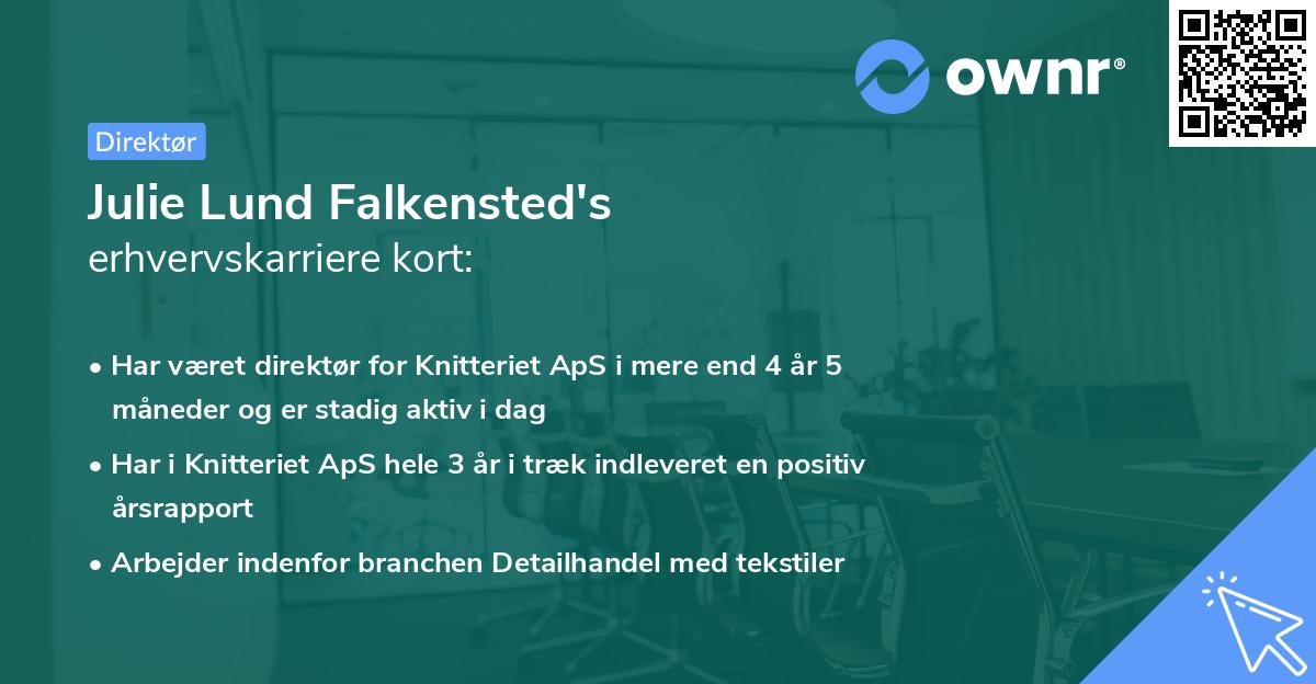 Julie Lund Falkensted's erhvervskarriere kort