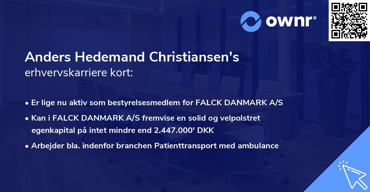Anders Hedemand Christiansen's erhvervskarriere kort