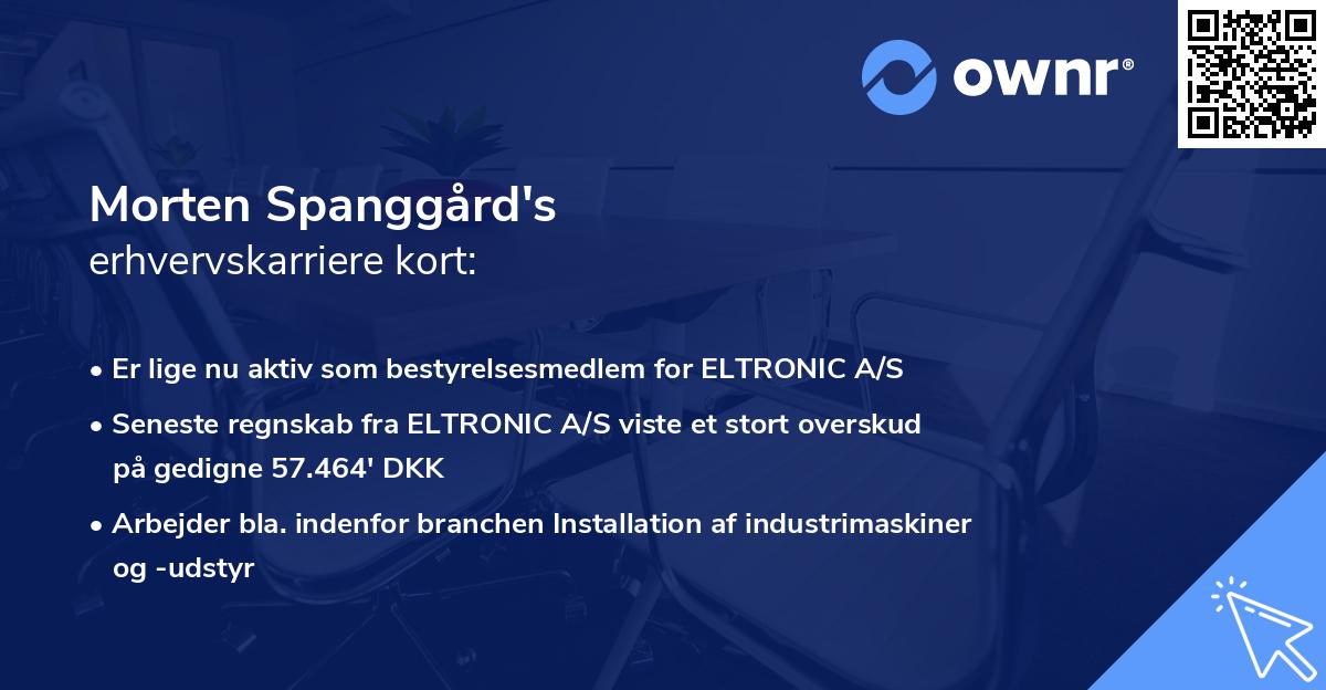 Morten Spanggård's erhvervskarriere kort