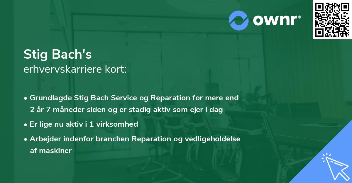Stig Bach's erhvervskarriere kort