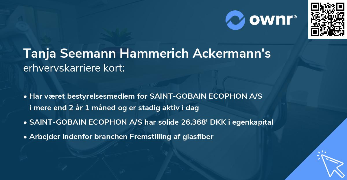 Tanja Seemann Hammerich Ackermann's erhvervskarriere kort