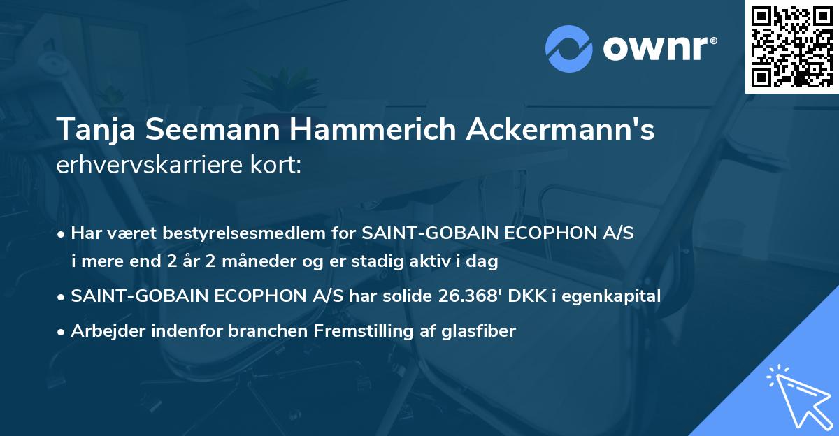 Tanja Seemann Hammerich Ackermann's erhvervskarriere kort