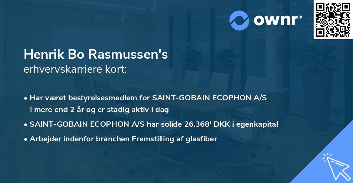 Henrik Bo Rasmussen's erhvervskarriere kort