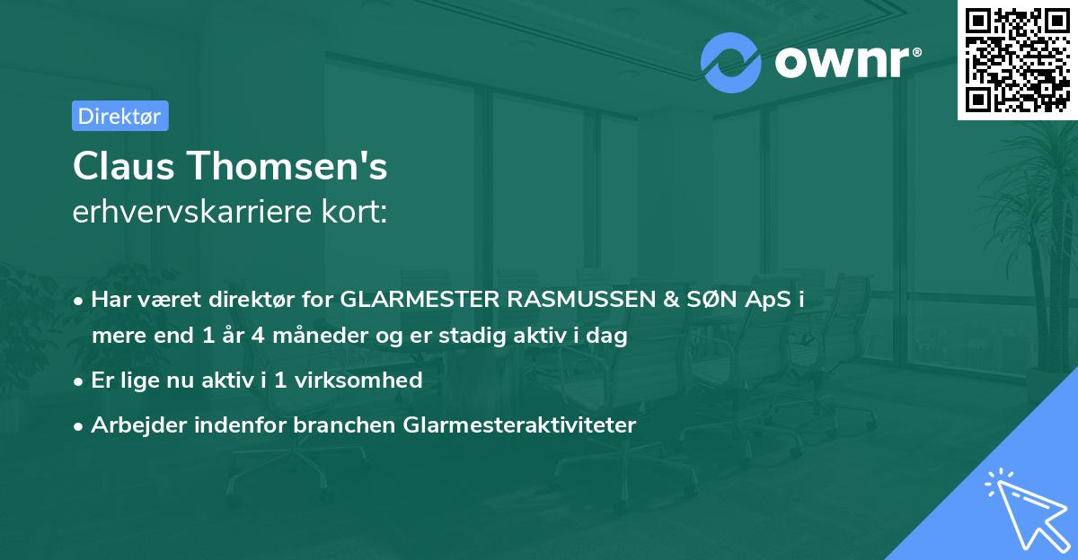 Claus Thomsen's erhvervskarriere kort