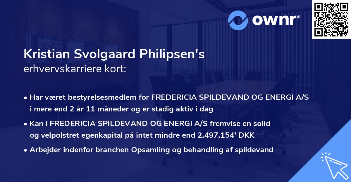 Kristian Svolgaard Philipsen's erhvervskarriere kort