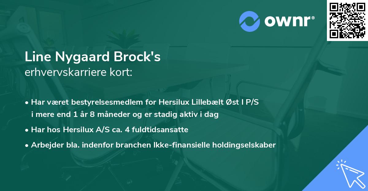 Line Nygaard Brock's erhvervskarriere kort