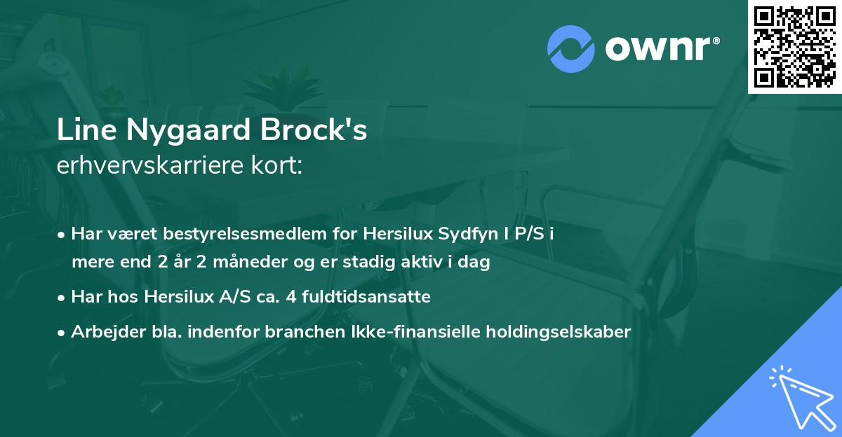 Line Nygaard Brock's erhvervskarriere kort