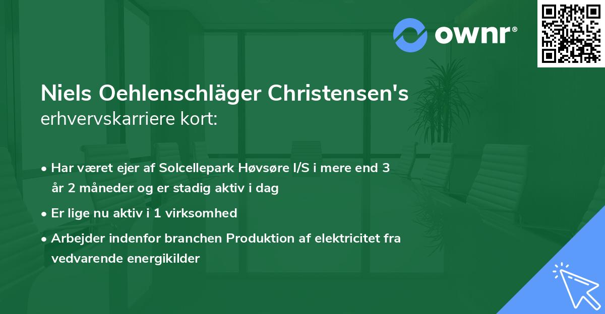 Niels Oehlenschläger Christensen's erhvervskarriere kort