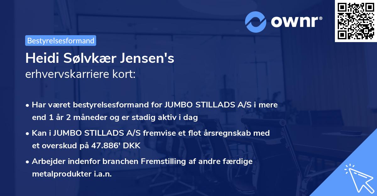 Heidi Sølvkær Jensen's erhvervskarriere kort