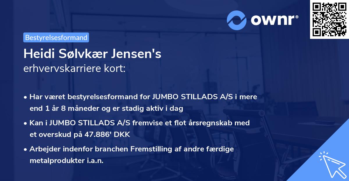 Heidi Sølvkær Jensen's erhvervskarriere kort