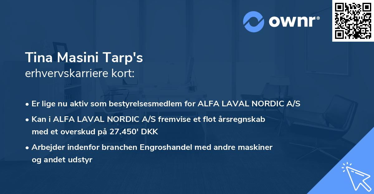 Tina Masini Tarp's erhvervskarriere kort
