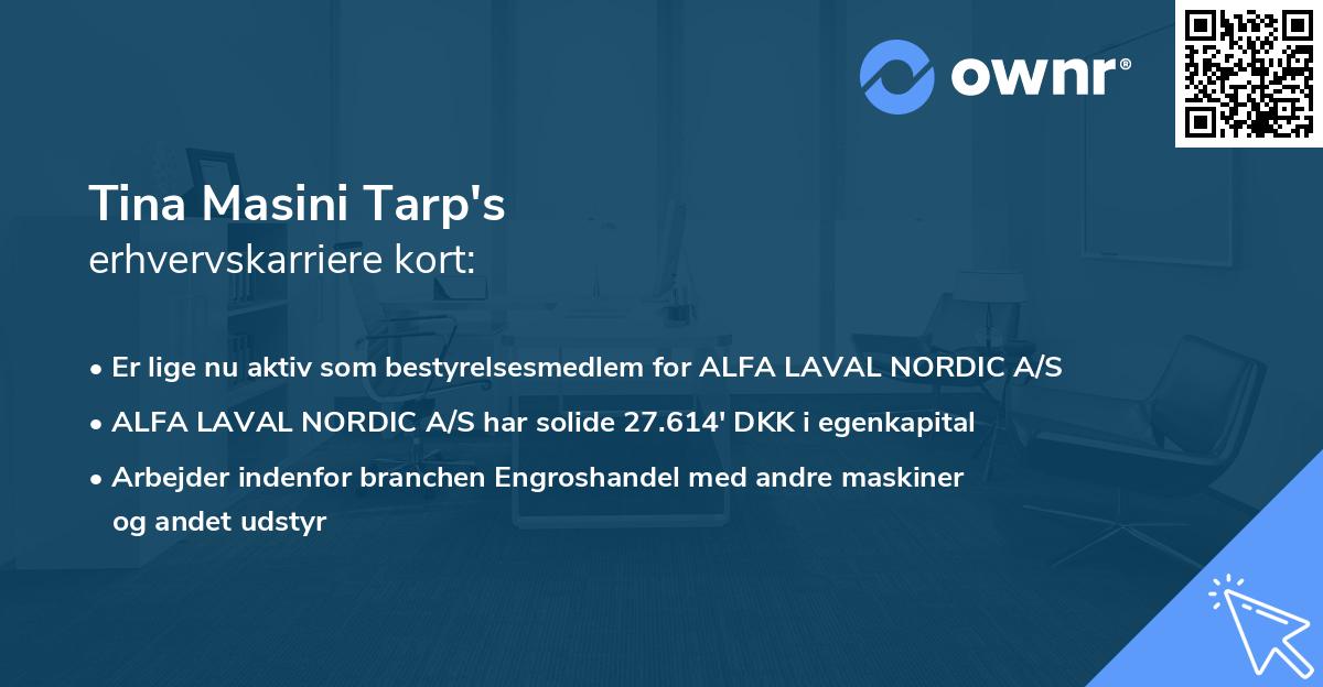 Tina Masini Tarp's erhvervskarriere kort