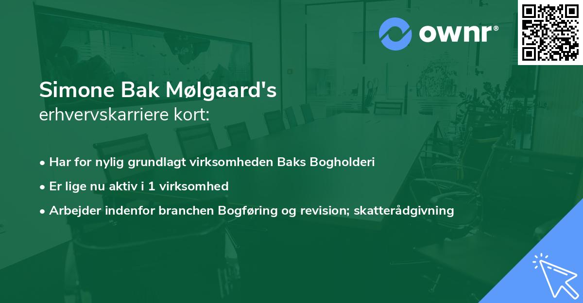 Simone Bak Mølgaard's erhvervskarriere kort