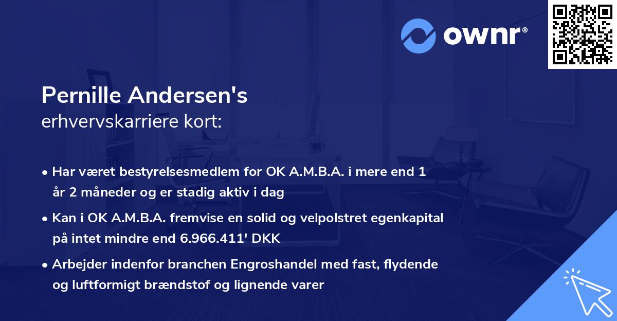 Pernille Andersen's erhvervskarriere kort