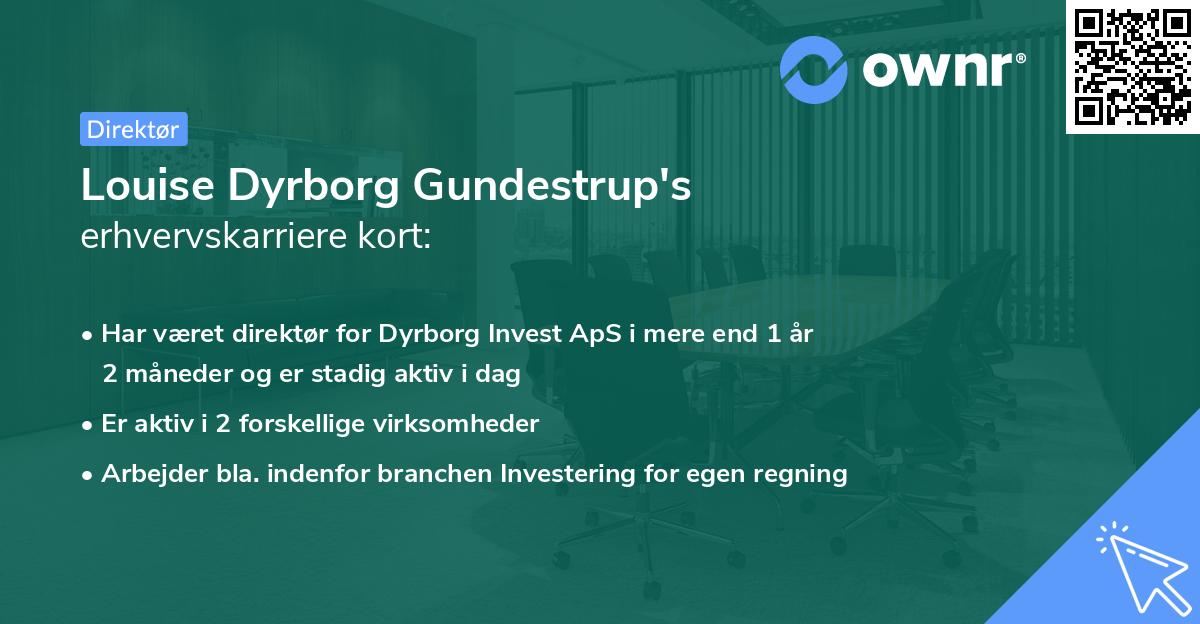 Louise Dyrborg Gundestrup's erhvervskarriere kort