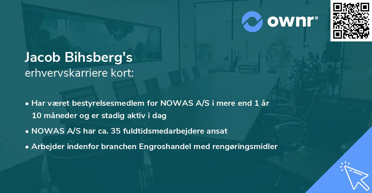 Jacob Bihsberg's erhvervskarriere kort