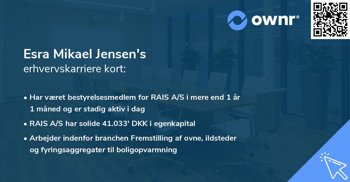 Esra Mikael Jensen's erhvervskarriere kort