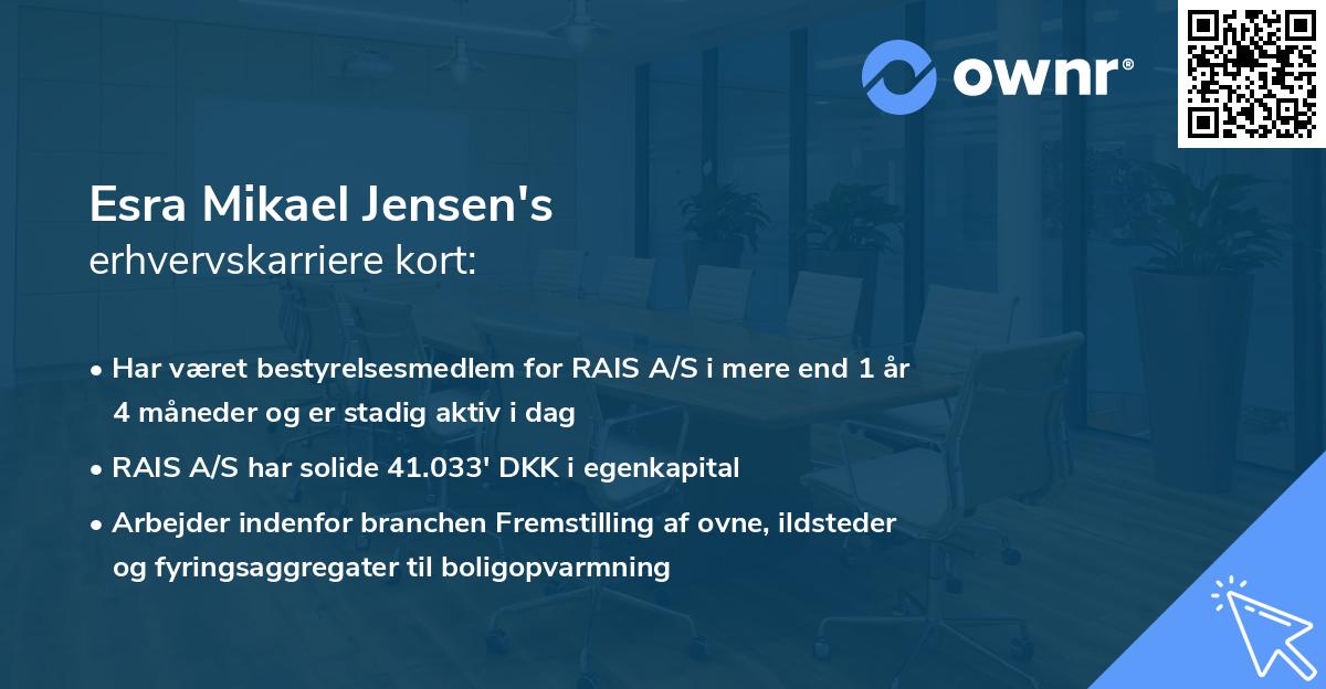 Esra Mikael Jensen's erhvervskarriere kort
