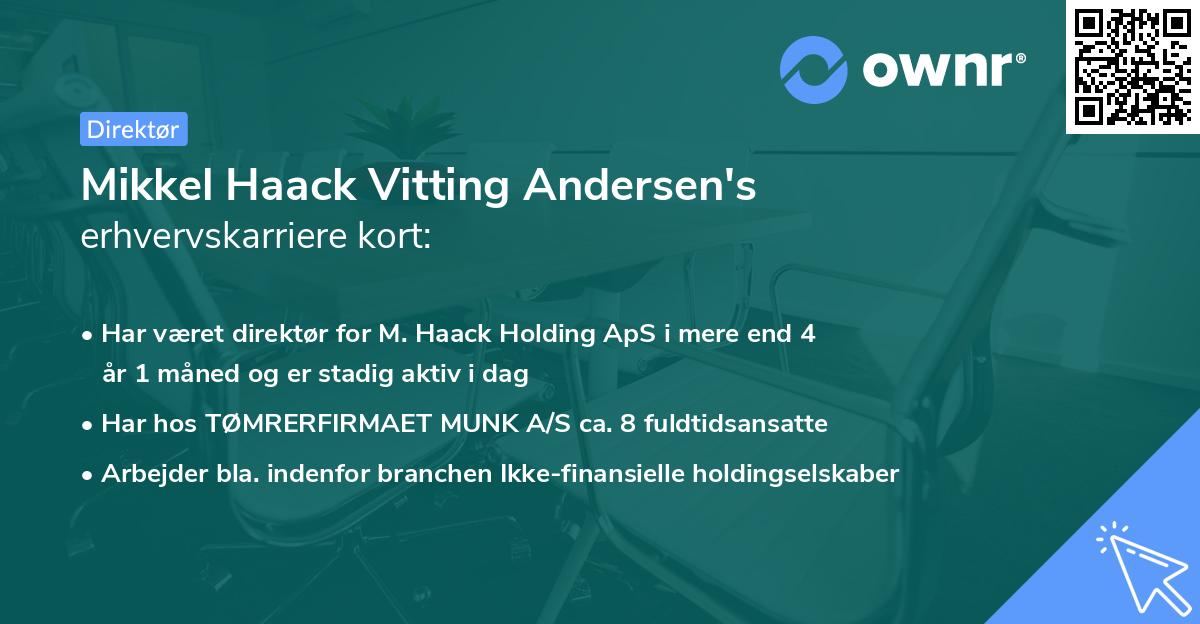 Mikkel Haack Vitting Andersen's erhvervskarriere kort