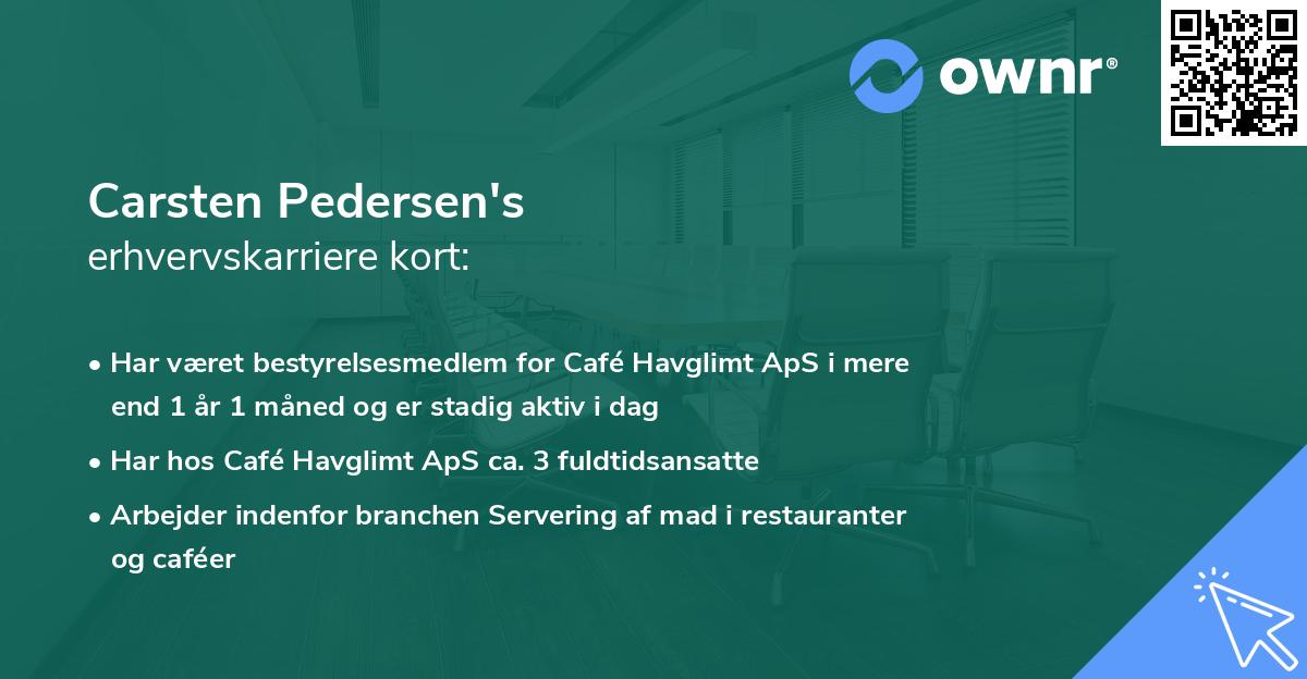 Carsten Pedersen's erhvervskarriere kort