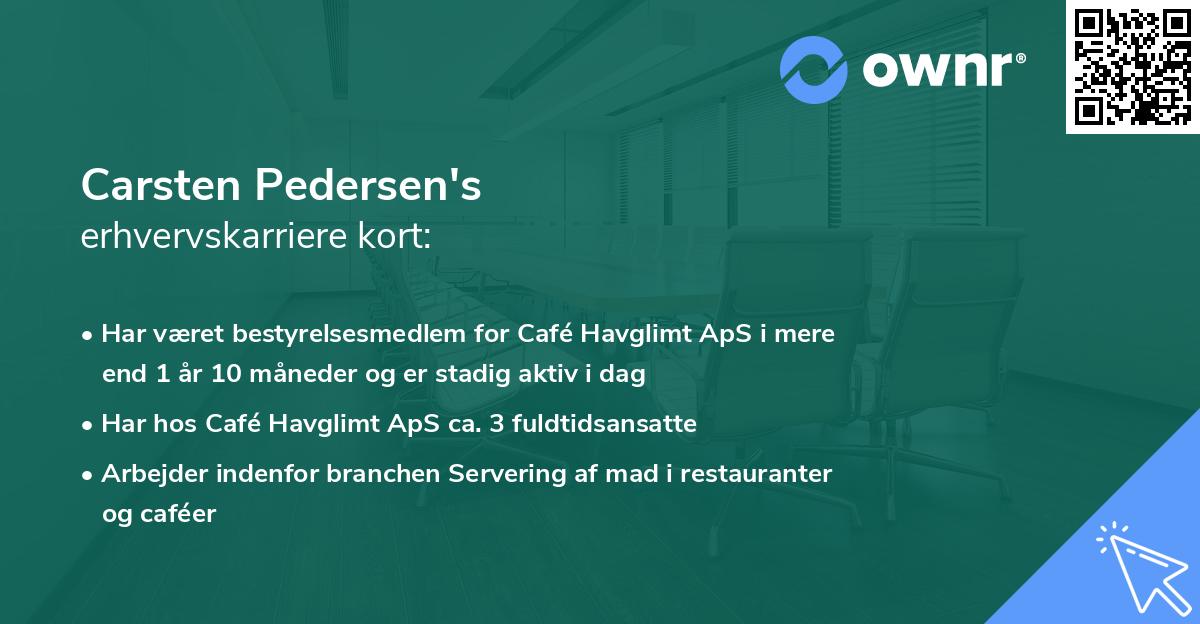 Carsten Pedersen's erhvervskarriere kort