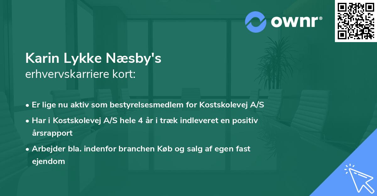 Karin Lykke Næsby's erhvervskarriere kort
