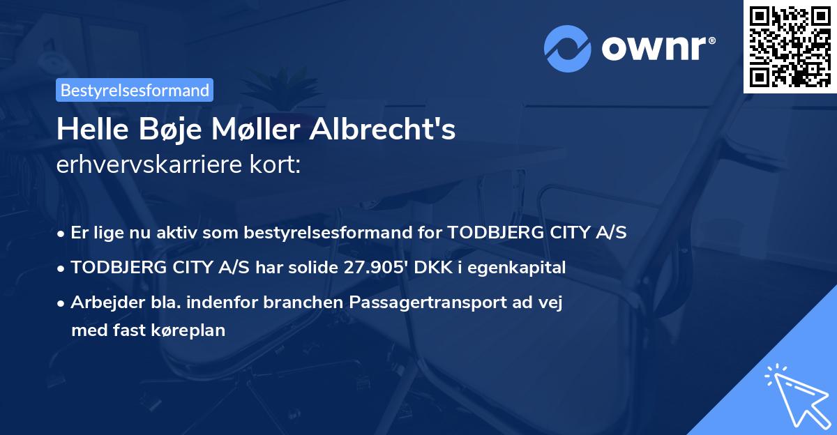 Helle Bøje Møller Albrecht's erhvervskarriere kort