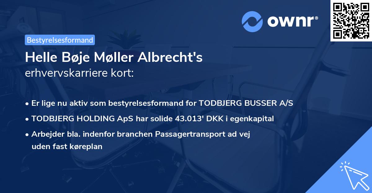 Helle Bøje Møller Albrecht's erhvervskarriere kort