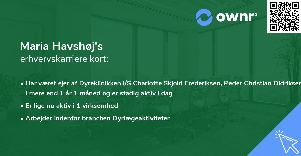 Maria Havshøj's erhvervskarriere kort