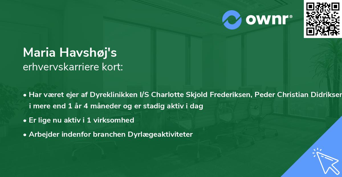 Maria Havshøj's erhvervskarriere kort
