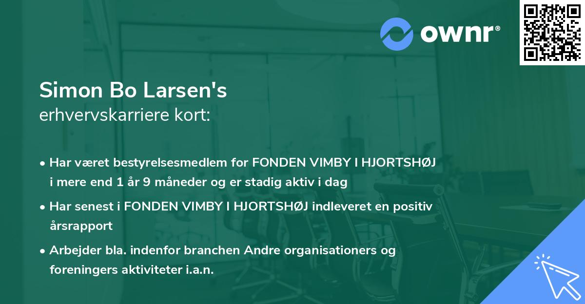 Simon Bo Larsen's erhvervskarriere kort