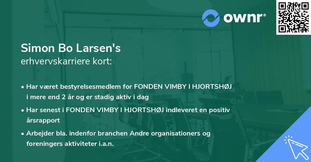 Simon Bo Larsen's erhvervskarriere kort