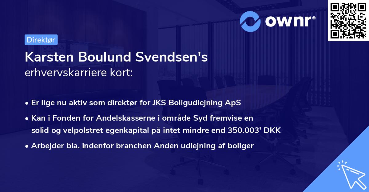Karsten Boulund Svendsen's erhvervskarriere kort