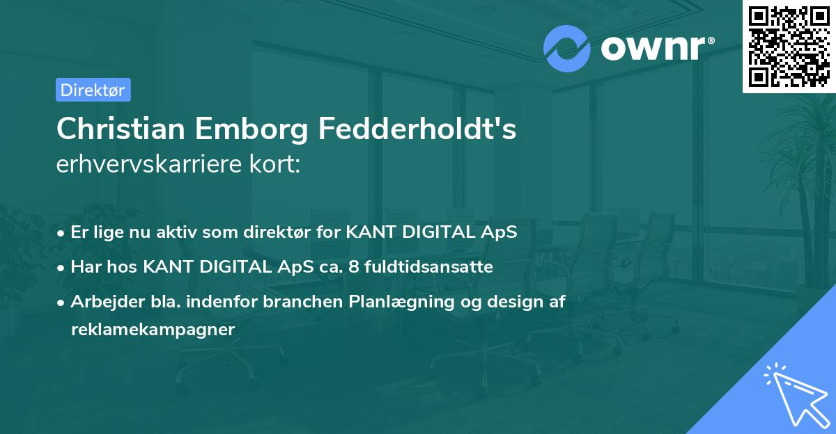 Christian Emborg Fedderholdt's erhvervskarriere kort