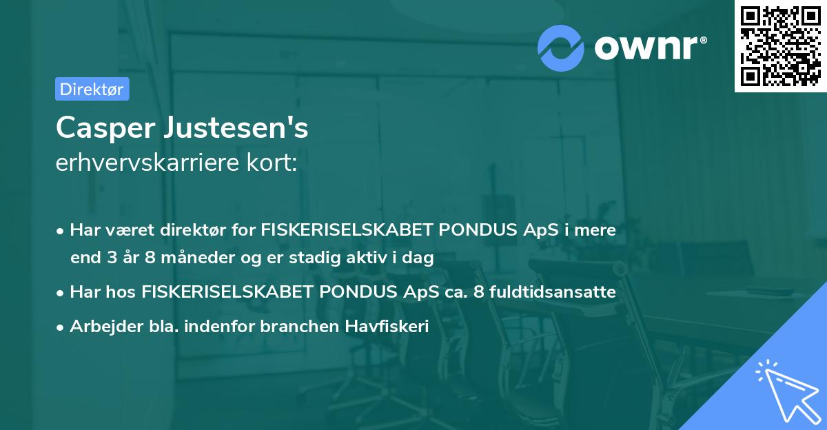 Casper Justesen's erhvervskarriere kort