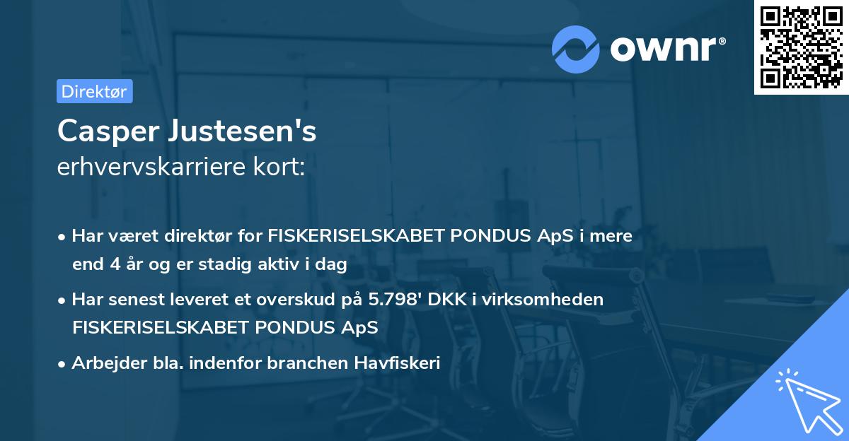 Casper Justesen's erhvervskarriere kort