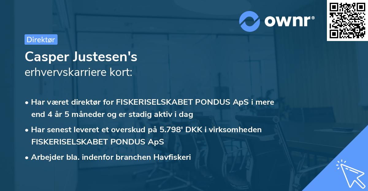 Casper Justesen's erhvervskarriere kort