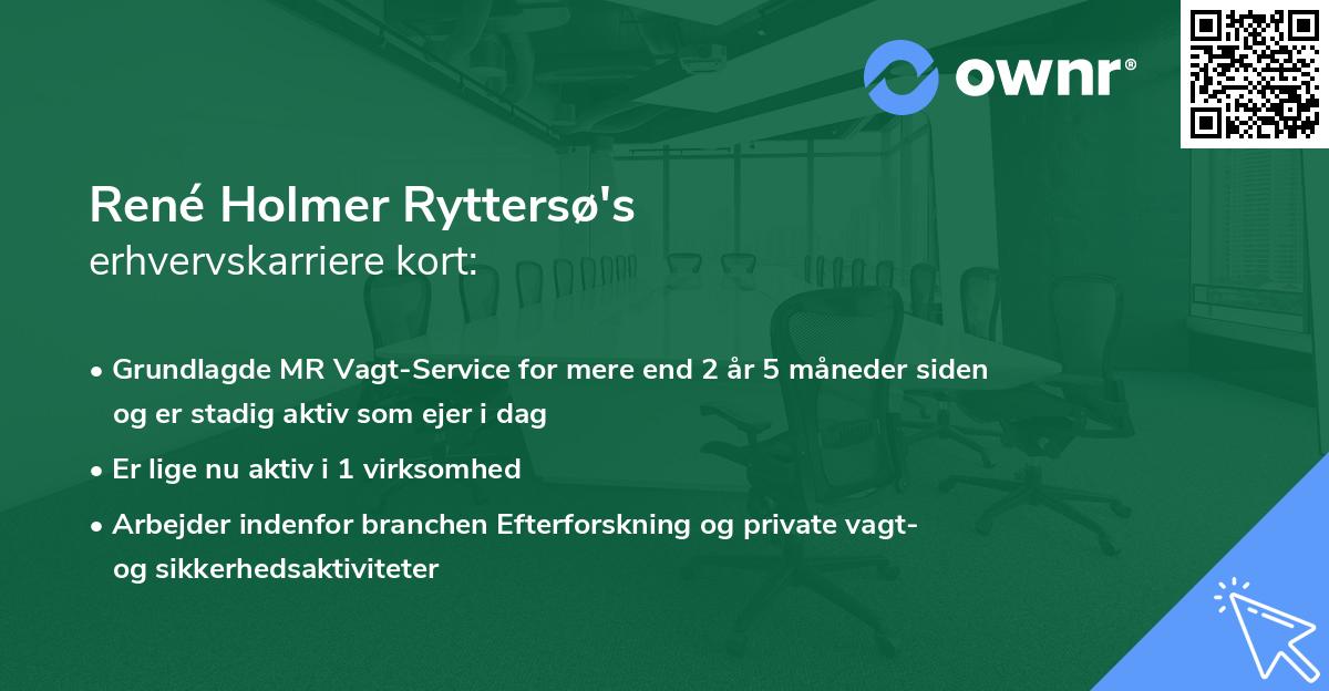 René Holmer Ryttersø's erhvervskarriere kort